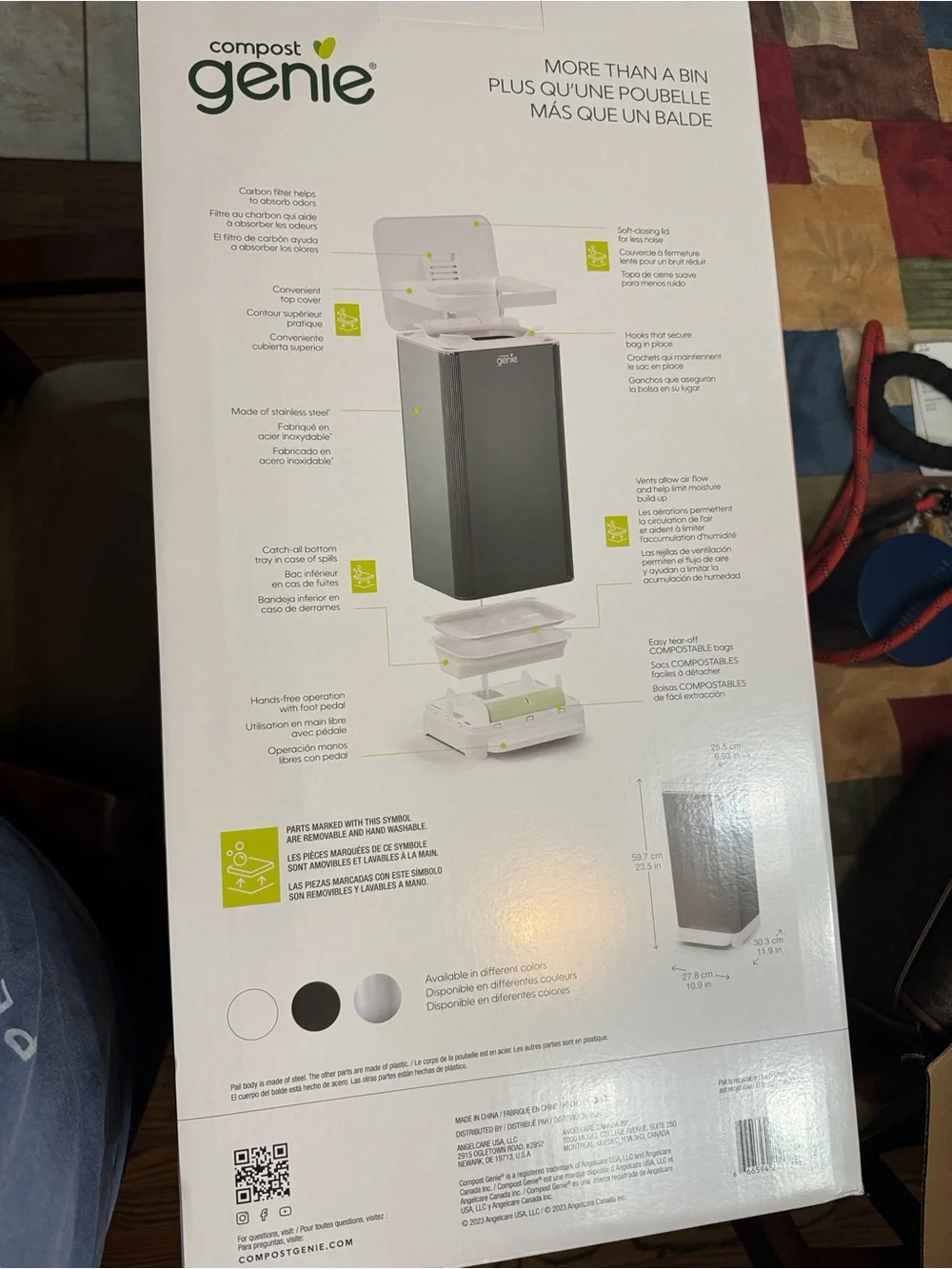 Compost Genie 14L Countertop Compost Bin - Silver